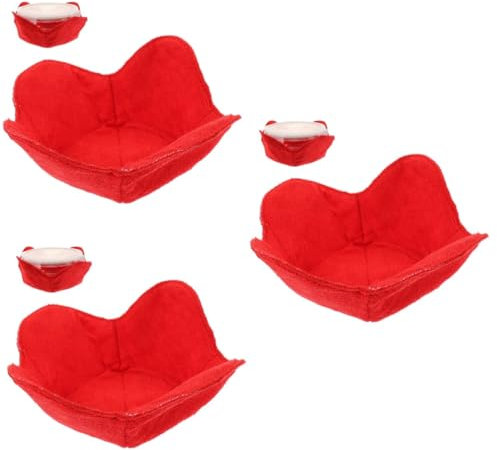 PRETYZOOM 3 Pz coperchio della ciotola riscaldante per microonde scodella decorativa accogliente supporto per ciotola per microonde tazza kitchen supporto piatto zuppiera porta ciotole rosso