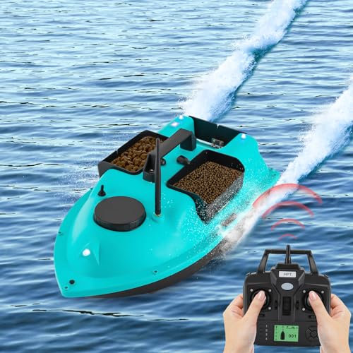 Futterboot Fernbedienung 600M GPS Angeln Köder Boot mit LED Licht Wireless Köder Boot mit 2 Akkus