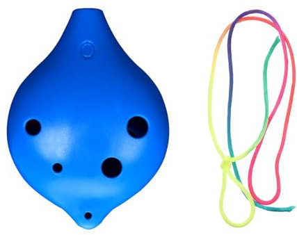 RmKbe 6 Hole Ocarina Alto C Ceramic Smokey Brown Ocarinas Children Plastic Ocarina Student Music Instruments for Beginner (Blue)