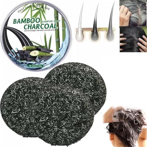 Velora Vibe Soap,Emberless Soap,Gray Reverse Bar Soap,Veloravibe Gray Gone Bar Shampoo,Natural Darkening Soap,Mane Gray Reverse Bar,Grey Hair Shampoo Bar,Shampoo Soap for Men and Women (3)