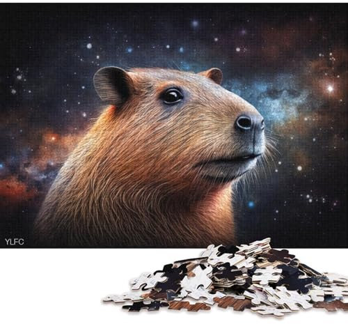 Puzzle für Erwachsene, 1000 Teile, Galaxie-Kapybara-Puzzle, Holzpuzzle, Familiendekoration (Größe 75 * 50 cm)