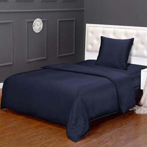 LilySilk 25MM Reine Maulbeerseide Bettwäsche-Set 2-teilig Bettbezug 155x220cm Kissenbezug 80x80cm einfarbig ultraweich und komfortabel für Luxus-Schlafzimmer,Graues Khaki