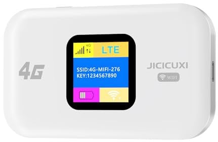 Routeur WiFi Mobile 4G, WiFi Portable, LTE 150 Mbps, Batterie Longue durée 2100 mAh, écran LCD, Configuration Facile, Point d'accès Mobile pour Les Voyages, Le Camping, Les hôtels