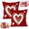 Kissenbezug für Valentinstag, rote Herzen, Valentinstag, Jahrestag, Überwurf, Urlaub, Kissen für Sofa, Set, dekoratives Leinen, für den Außenbereich, Schlafzimmer, Polyester, Queen-Size-Überwurf,