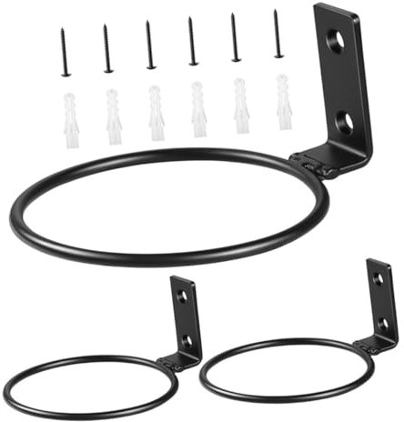 NULYLU Pflanzgefäß-hängegestell Aus Eisen Für Wandmontage Balkon Pflanzgefäßaufhänger Für Innen Und Außenbereich Stabiles Pflanzgefäßregal Für Garten Runde -Halterung