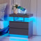 Vlsrka LED Nachttisch mit Ladestation, Nachttisch mit 3 Farben Licht, Smart Nachttische mit Steckdose, Nachtkästchen mit 2 Schubladen, Moderner Nachtschrank/Beistelltisch Schlafzimmer Wohnzimmer, Grau