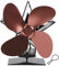 ANKROYU Kamin wärme ventilator 4 Klingen Herd Ventilator Wärme betriebener Ventilator Holzherd Ventilator für effiziente Wärme verteilung in Kamine Schwarz Blau Silber Bronze Gold Rot (Alte Bronze)