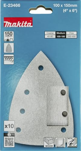 Makita Schleifpapier für Deltaschleifer, 100x150mm, Körnung 150, 7-Loch