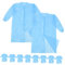 LAPYAPPE 10 Stück Laborkittel Unisex Erwachsene Blau Chemikalie Reinigungsanzug Laborkittel Für Damen Weißer Laborkittel Schutzanzug Laborkittel Damen Schutzanzüge Vlies Blue