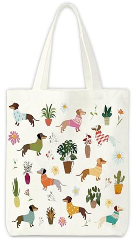 Yoljun Borsa per il trasporto da donna, con stampa bassotto su entrambi i lati, grande capacità, borsa da toilette da donna, per viaggi, vita quotidiana, bassotto regalo per gli amanti dei cani