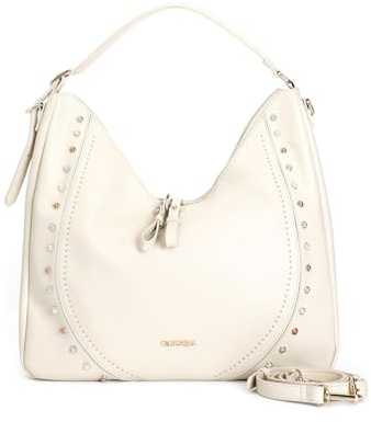 CAFèNOIR - Tasche Mit Cabochon-Steinen, Mini-Nieten, Gepolstertem Griff Und Schultergurt, Für Frauen, Farbe Beige, Größe Einheitsgröße