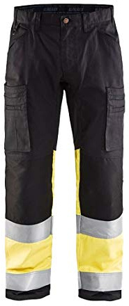 Blaklader 15511811 Hochsichtige Hose mit Stretch, Schwarz/Gelb, grootte D108