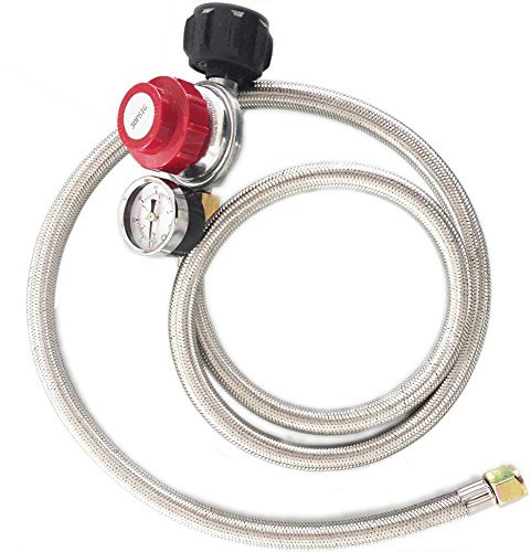 METER STAR 0–30 PSI Hochdruck-Einstellbarer Propan-Schlauch mit verstellbarem Band, geflochtener Schlauch, 152,4 cm