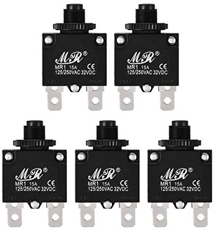 Sourcingmap Lot de 5 disjoncteurs de surcharge thermique AC 125/250 V 15 A