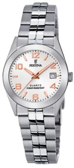 Festina Damen Analog Quarz Uhr mit Edelstahl Armband F20438/4