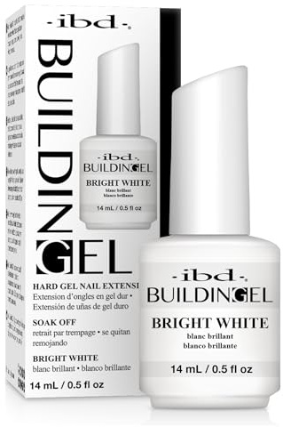 IBD Building Gel Bright White, 1 pack (14 ml) - MADE IN USA - LED/UV building gel 2-in-1 for nail extension