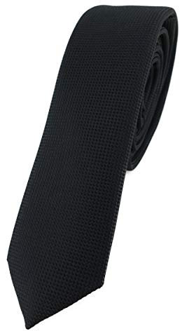 TigerTie - Corbata estrecha de diseño con lunares finos - corbata de 4,5 cm de ancho, Negro , Größe: ca. Länge 150 cm, Breite 4,5 cm