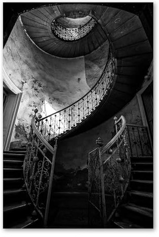 Postereck - 3436 - Treppenaufgang, Treppe Schnecke Wendeltreppe - Wandposter Fotoposter Bilder Wandbild Wandbilder - Poster - DIN A4-21,0 cm x 29,7 cm