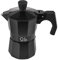 BLACK CODE di Q.b. by MOPITA, Caffettiera 1 Tazza in Alluminio, Manico e Pomolo Antiscottatura Soft Touch, Guranizione in Silicone, Per Tutti i Piani Cottura, No Induzione, Colore Nero
