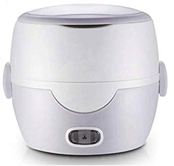 SMSOM Self-heating multi-function mini stainless steel heating electric heating lunch box insulation rice cooker hot rice steamer lunch box (Color : Gray)