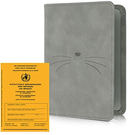 kwmobile Impfpass Hülle aus Kunstleder - Impfausweis Schutzhülle Cover für Impfbuch Impfbescheinigung - Kinder Erwachsene Grau