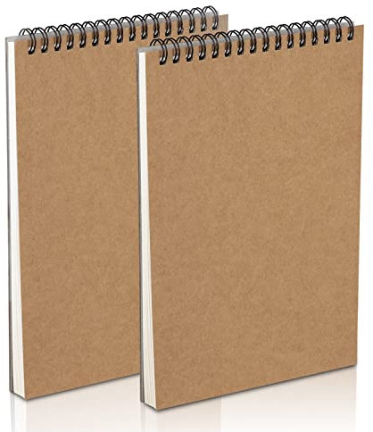 Yordawn Skizzenbuch A5 Skizzenblock Zeichenblock mit 60 Seiten/30 Blatt 160gsm Blanko Skizzenblock Skizzen Buch und Zeichenblock Spirale Kraft Cover Sketch-Papier 2 Stück