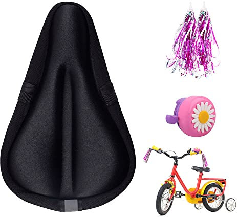 Liyamobu Kinder-Fahrradsitzkissenbezug für Jungen und Mädchen, 22,9 x 15,2 cm, atmungsaktiv und extra weich, Memory-Schaum, Kinder-Fahrradsattelunterlage mit wasser- und staubabweisendem Bezug