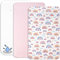 Lovely Hippo 2X Spannbettlaken 90x55 cm 100% Baumwolle + 1X Matratzenschoner 100% wasserdichtem Material - Set 3X 90x55 - Kompatibel Kinderkraft Neste Up (Regenbogenfarben, 55 x 90 cm)