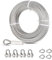 hannger Cable Acero 6mm, 15m Cable de Acero Inoxidable, 7 x 19 Hebras Cable Principal Zipline con 4 Abrazaderas y 4 Dedal, para Teleféricos, Luces para Exteriores