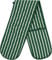 Double Oven Gloves Butcher Quilted Stripe Heat Resistant Oven Mitts Pot Holder Heat Resistant Mitt 100% Cotton For Baking and Cooking Green Oven Glove