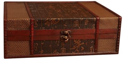 Zerodeko Vintage Wooden Book Storage Box Decorative Desktop Organizer for Jewelry Certificates and Keepsakes Handmade Storage Case