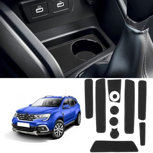 Coleya Non-Slip Mats Compatible with Dacia Duster 2018-2021, Rubber Mats for Center Console, Cup Holder, Door Seam, Dacia Duster Accessories Car Mat (Black)