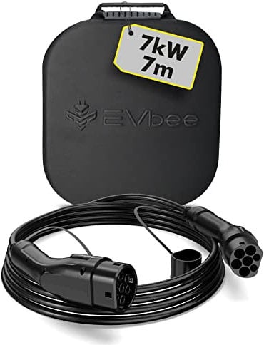 EVbee EV Typ 2 zu Typ 2 Universal Ladekabel Mode 3 für Hybrid- & Elektroautos 7kW / 7m (230V, 32A, 1-phasig, IP55) 3 Jahre Garantie, kompatibel mit z.B. Audi, BMW, VW, Seat, Fiat, Ford, Skoda uvm