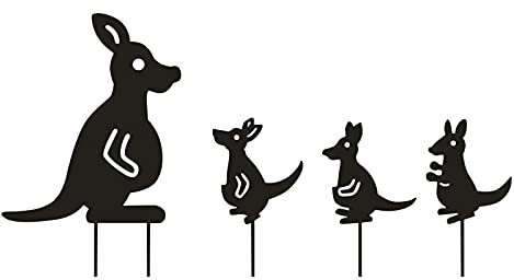 FASSME Panneau de Cour Kangourou, Metal Yard Sign Kangourou Décorations d'extérieur - Décor de fête de Pâques de Silhouettes de Kangourou pour la Cour de pelouse de Jardin