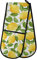 Double Oven Glove Yellow Lemon Heat Resistant Double Ovens Mitt Modern Cooking Gloves Potholders