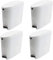 Pro-Kleen Sanitary Bin 20L Slimline Washrooms Toilets Hygienic Disposal Pedal Container Bins for Female Ladies And Baby Hygiene Products - 4 x 20 litres Bins (White)