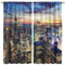 Moderne New York Verdunkelungsvorhänge, NY City Landschaft bei Sonnenuntergang Morgendämmerung, USA, Wolkenkratzer, Gebäude, Fenster, Tür, Vorhänge für Schlafzimmer, Wohnzimmer, Büro, Dekor, B 106 x L