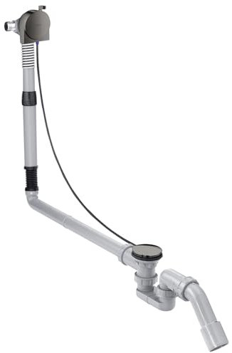 hansgrohe AXOR Flexaplus S set complet, garniture de vidage et de trop-plein, pour baignoires spéciales, 58317330, Couleur: Polished Black Chrome