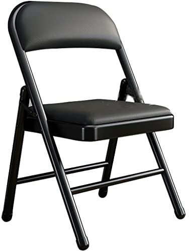 Klappstuhl Klappstuhl Balkon Bequem Vorsitzender Der Büroschulungskonferenz, Klappbarer Esszimmerstuhl Für Den Haushalt, Leichter Schlafsaal-Rückenstuhl, Tragkraft: 200 Kg ( Color : Schwarz , S : 45*4