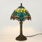 FUMAT Tiffany Tischlampe, Retro Lampe, Kleine Nachttischlampe, Deko Tischleuchte, Glas Lampenschirm, Mit E27 LED Glühbirne, für Schlafzimmer Wohnzimmer Büro