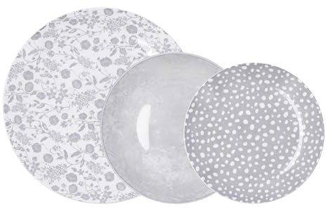 Bidasoa Aquilea Vajilla Porcelana 12 Piezas - 4 Personas Porcelana Apto Microondas Apilable