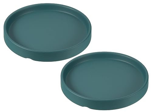 M METERXITY 2pz Pianta Sottovaso - Rotondo Ceramica Gocciolatoio Vassoio Drenaggio Applicazione Esterno/Giardino Fioriera Vaso (4,5, Ciano)