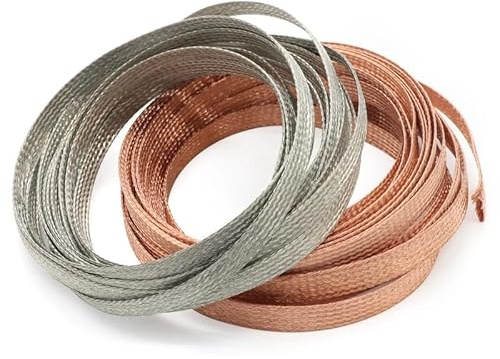 Largeur 4 6 8 10 12 14 16 18 20 25 28mm, Placage En Cuivre Étamé, Manchon Tressé, Fil Extensible, Blindage De Câble, Gaine Métallique Blindée (Color : Pure Copper, Size : Size 16mm)