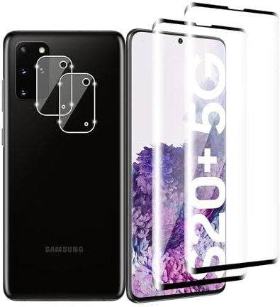 Kziwii 2+2 Stück Schutzfolie für Samsung Galaxy S20 PLUS Panzer Schutz Glas, 2 Panzerfolie und 2 Kamera Schutzglas,HD Displayschutzfolie, 9H Härte, Anti-Kratz, für Samsung Galaxy S20 PLUS