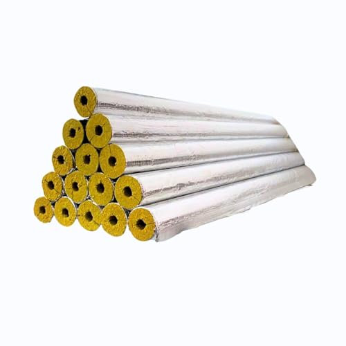 Isolation des tuyaux en laine de roche WLG 0,037 - Gaine d'aluminium - Différentes tailles (15/30 mm - 13 m - 1/2 carton)