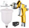 HVLP Pistola de pulverización de aire, kit de pistola de pintura de carrocería automática, pistola de pintura automotriz con boquillas de 1.3 mm y taza de capacidad de 600 CC para pintura de casa,