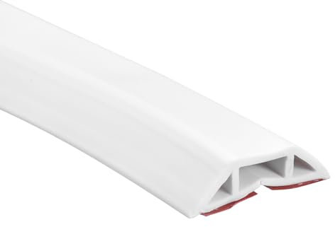 uxcell D40 3.3ft Floor Cord Cover, PVC Cord Cover Floor, Wire Cover for Extension Cords, Protect Wires & Prevent Cable Trips, Hole Width: 0.55, White
