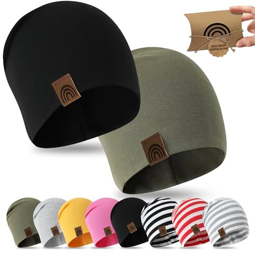 fenchi's AUSTRIA Kinder Beanie 6M-3 Jahre 48-52cm, Frühling Übergangszeit Mütze Slouch in Geschenkverpackung, Baumwolle