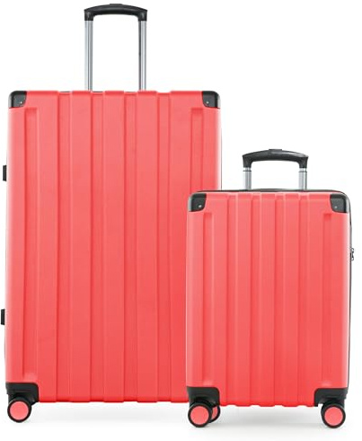 Hauptstadtkoffer Q-Damm - 2er Kofferset, Trolley-Set, TSA, Rollkoffer, Reisekoffer, (S & L), Koralle
