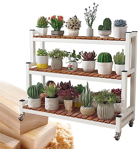 Blumenregal Pflanzenregal Pflanzenregal für drinnen und draußen, 2 Etagen, 3 Etagen, Treppenstil, Metall-Pflanzenständer, schwarz-weißes Lagerregal, platzsparendes Blumentopf-Organizer-Gestell mit Ro
